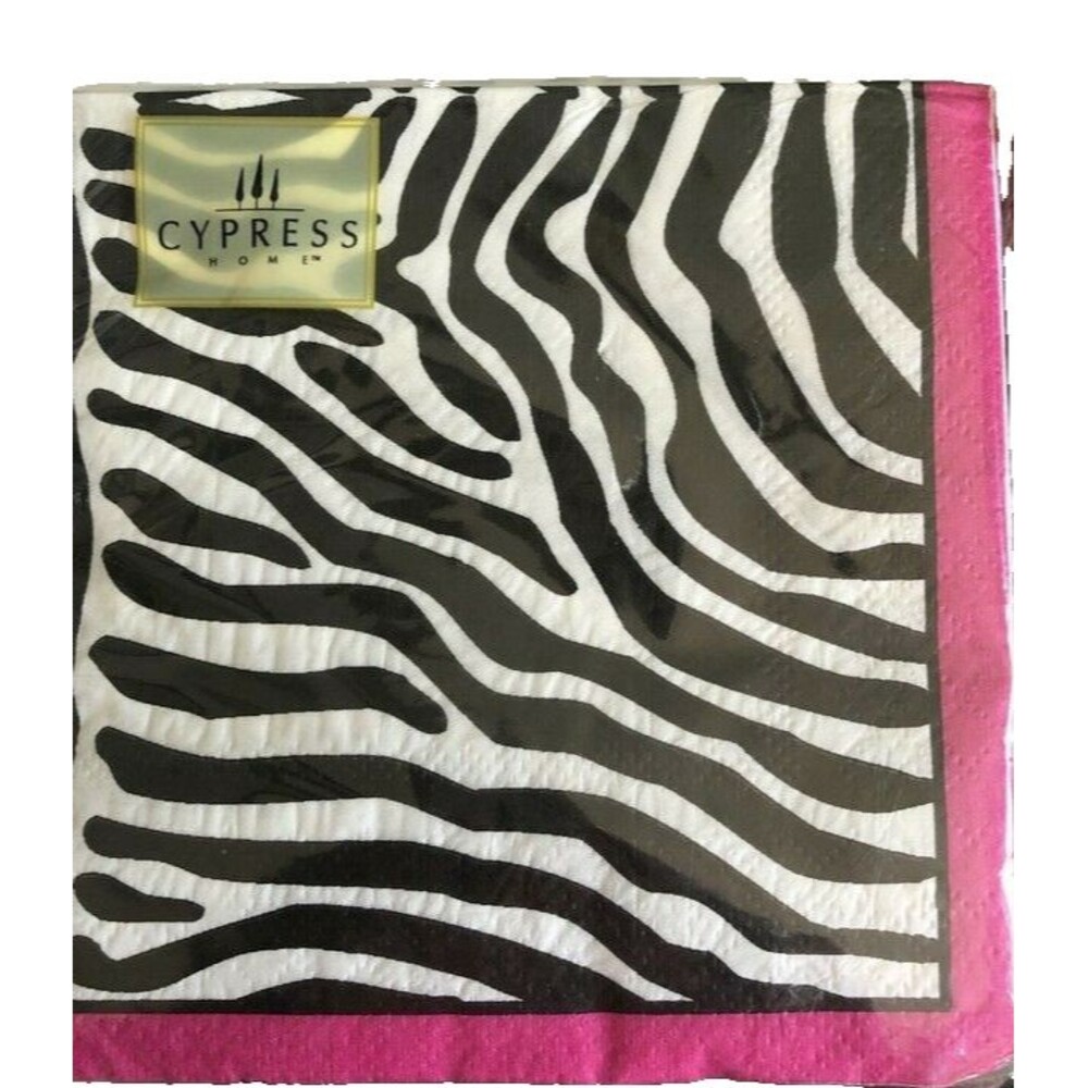 Cypress Cocktail Beverage Napkins 20 Ct Zebra Stripe Decoupage